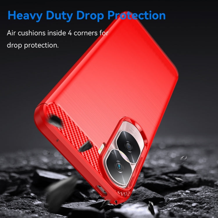 For Honor 90 Brushed Texture Carbon Fiber TPU Phone Case(Red) - Honor Cases by buy2fix | Online Shopping UK | buy2fix