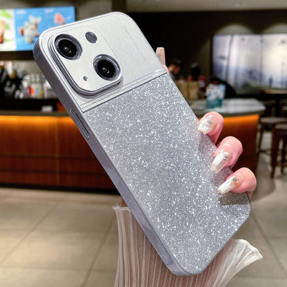 For iPhone 14 Metallic Glitter Powder Shockproof Phone Case(Grey) - iPhone 14 Cases by buy2fix | Online Shopping UK | buy2fix