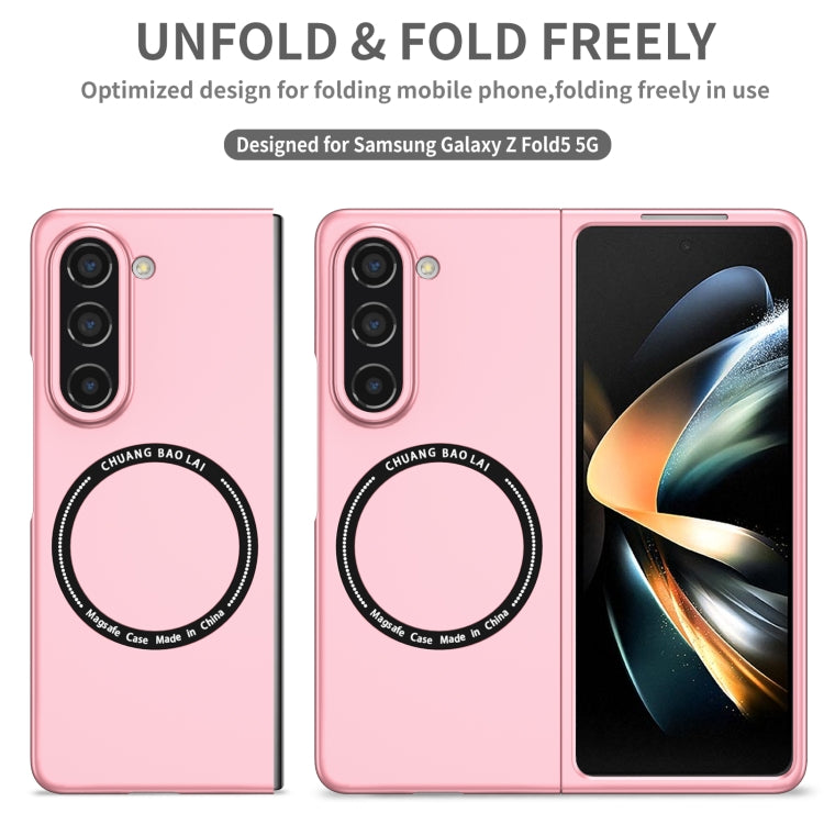 For Samsung Galaxy Z Fold5 Magsafe Magnetic Folding PC Phone Case(Pink) - Galaxy Z Fold5 Cases by buy2fix | Online Shopping UK | buy2fix