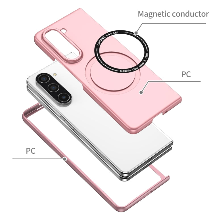 For Samsung Galaxy Z Fold5 Magsafe Magnetic Folding PC Phone Case(Pink) - Galaxy Z Fold5 Cases by buy2fix | Online Shopping UK | buy2fix