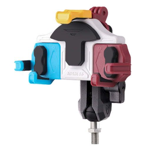 MOTOSLG Crab Motorcycle Phone Clamp Bracket M10 Ballhead Mount(Blue White Red) - Holder by MOTOLSG | Online Shopping UK | buy2fix