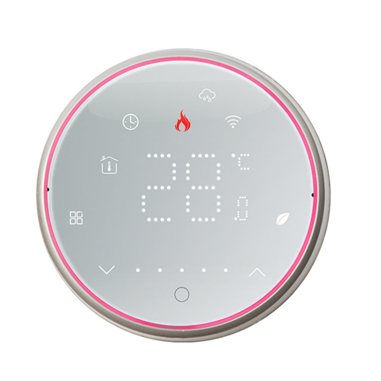 BHT-6001GALW 95-240V AC 5A Smart Round Thermostat Water Heating LED Thermostat With WiFi(White) - Thermostat & Thermometer by buy2fix | Online Shopping UK | buy2fix