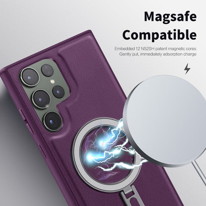 For Samsung Galaxy S23 5G MagSafe Magnetic Holder Phone Case(Purple) - Galaxy S23 5G Cases by buy2fix | Online Shopping UK | buy2fix