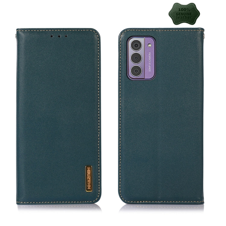 For Nokia G42 5G KHAZNEH Nappa Top Layer Cowhide Leather Phone Case(Green) - Nokia Cases by buy2fix | Online Shopping UK | buy2fix