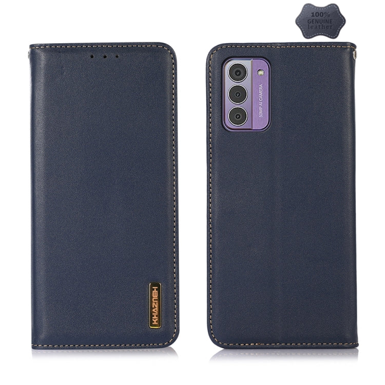For Nokia G42 5G KHAZNEH Nappa Top Layer Cowhide Leather Phone Case(Blue) - Nokia Cases by buy2fix | Online Shopping UK | buy2fix