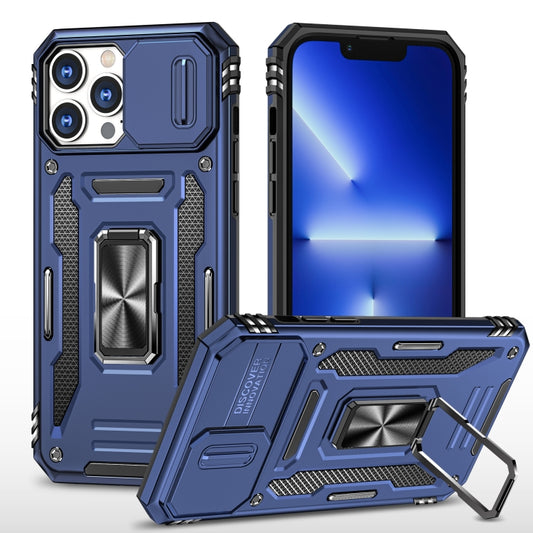 For iPhone 15 Pro Armor PC + TPU Camera Shield Phone Case(Navy Blue) - iPhone 15 Pro Cases by buy2fix | Online Shopping UK | buy2fix