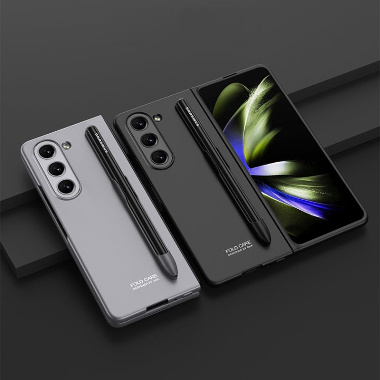 For Samsung Galaxy Z Fold5 GKK Ultra-thin Full Coverage Phone Flip Case with Pen Slot(Dark Green) - Galaxy Z Fold5 Cases by GKK | Online Shopping UK | buy2fix