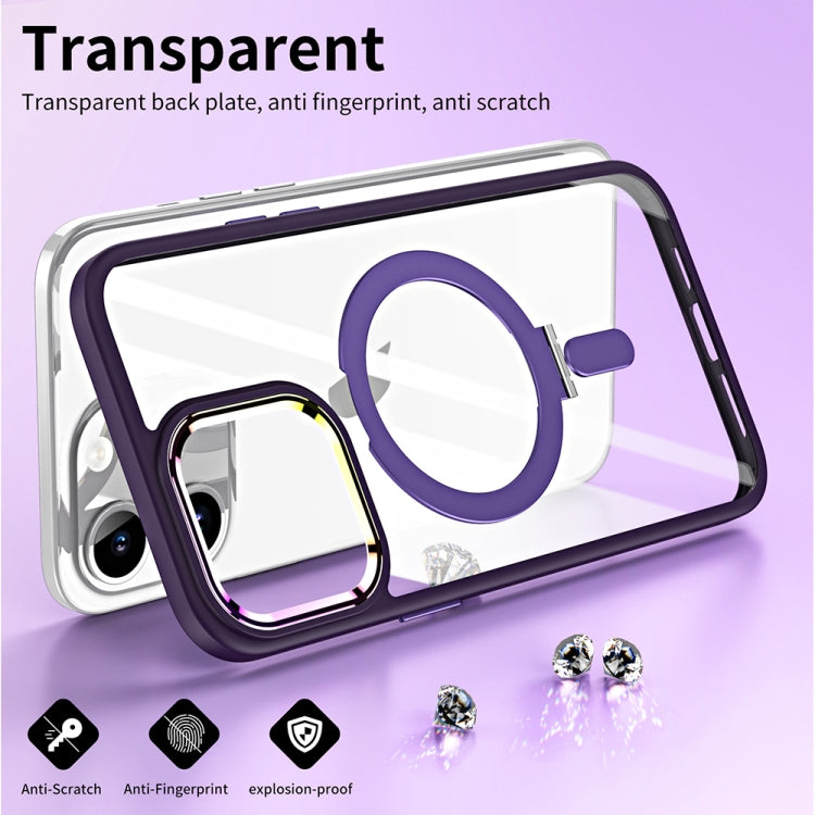 For iPhone 15 Pro Max MagSafe Magnetic Invisible Holder Phone Case(Dark Purple) - iPhone 15 Pro Max Cases by buy2fix | Online Shopping UK | buy2fix