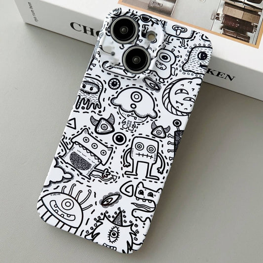 For iPhone 14 Painted Pattern Precise Hole PC Phone Case(Block Monster) - iPhone 14 Cases by buy2fix | Online Shopping UK | buy2fix