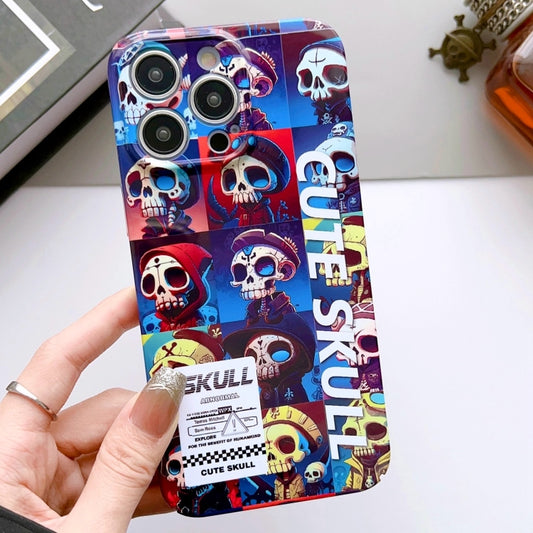 For iPhone 12 Pro Max Painted Pattern Precise Hole PC Phone Case(Cute Skull) - iPhone 12 Pro Max Cases by buy2fix | Online Shopping UK | buy2fix