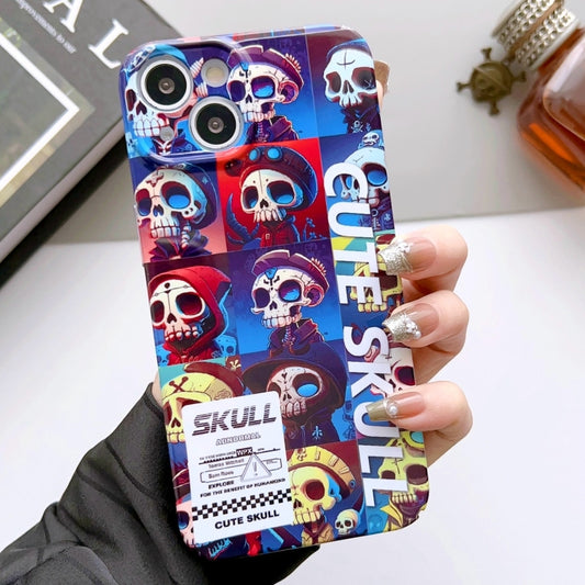 For iPhone 15 Pro Painted Pattern Precise Hole PC Phone Case(Cute Skull) - iPhone 15 Pro Cases by buy2fix | Online Shopping UK | buy2fix