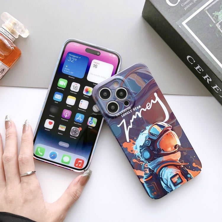 For iPhone 13 Pro Painted Pattern Precise Hole PC Phone Case(Black Purple Umbrella Boy) - iPhone 13 Pro Cases by buy2fix | Online Shopping UK | buy2fix