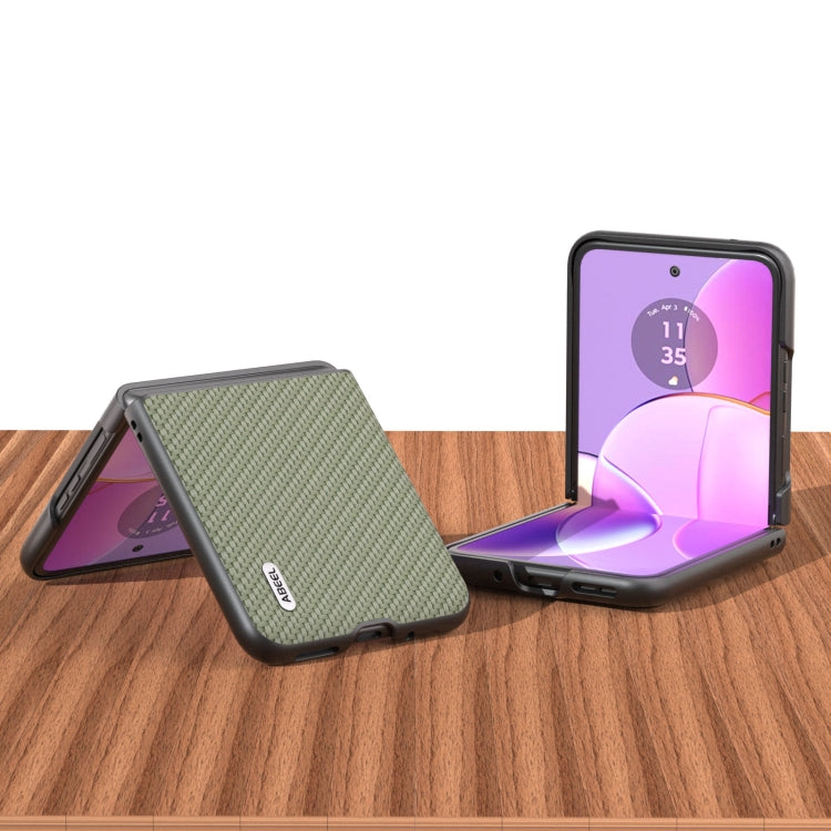 For Motorola Razr 40 ABELL Carbon Fiber Protective Phone Case(Green) - Motorola Cases by buy2fix | Online Shopping UK | buy2fix