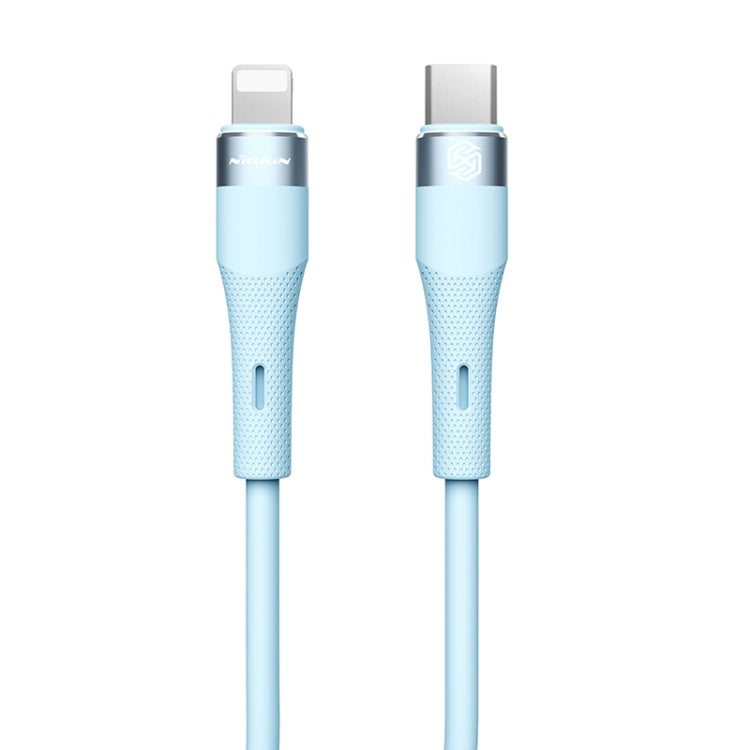Nillkin 2.4A USB-C/Type-C to 8 Pin Silicone Data Cable, Length: 1.2m(Blue) - 2 in 1 Cable by NILLKIN | Online Shopping UK | buy2fix