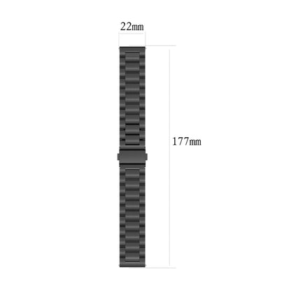 For Huawei Watch 4 / 4 Pro Three Bead Stainless Steel Watch Band(Black Red) - Watch Bands by buy2fix | Online Shopping UK | buy2fix