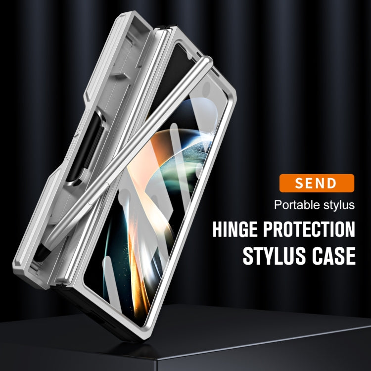 For Samsung Galaxy Z Fold5 TPU + PC Integrated All-inclusive Shockproof Phone Case with Pen(Silver) - Galaxy Z Fold5 Cases by buy2fix | Online Shopping UK | buy2fix