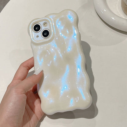 For iPhone 15 Pro Max Wave Bubbles TPU Phone Case(Glitter Blue) - iPhone 15 Pro Max Cases by buy2fix | Online Shopping UK | buy2fix