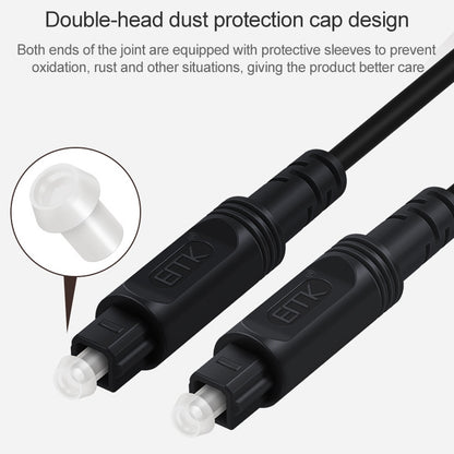 2m EMK OD4.0mm Square Port to Square Port Digital Audio Speaker Optical Fiber Connecting Cable(Black) - Audio Optical Cables by EMK | Online Shopping UK | buy2fix