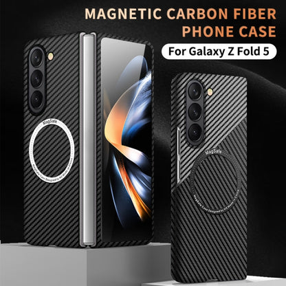 For Samsung Galaxy Z Fold5 Carbon Fiber Texture MagSafe Magnetic Phone Case(Red) - Galaxy Z Fold5 Cases by buy2fix | Online Shopping UK | buy2fix