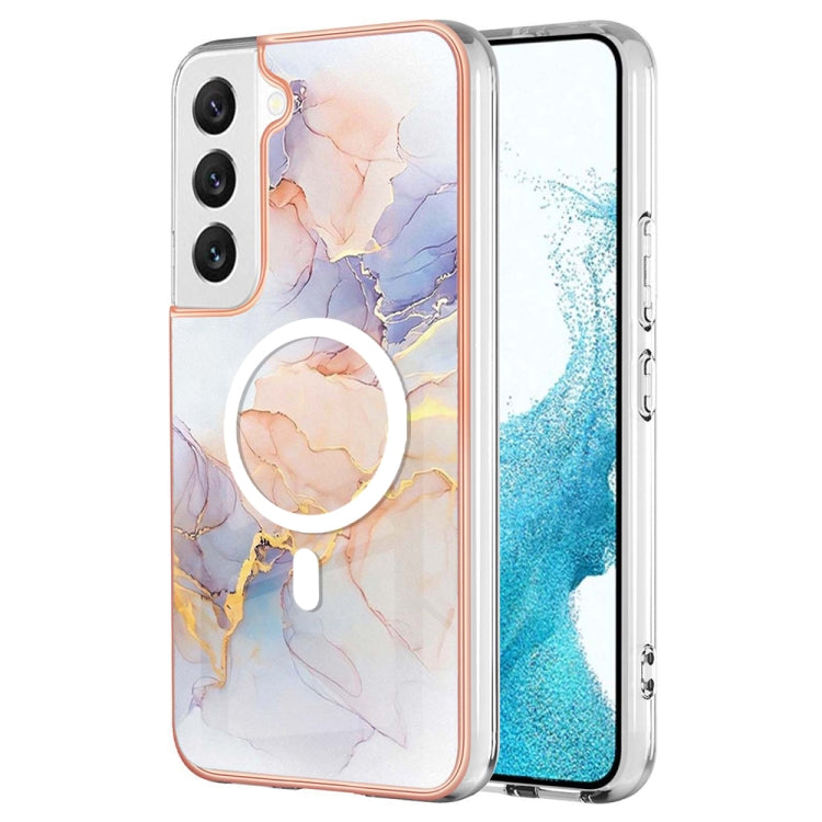 For Samsung Galaxy S22 5G Marble Pattern Dual-side IMD Magsafe TPU Phone Case(White Marble) - Galaxy S22 5G Cases by buy2fix | Online Shopping UK | buy2fix