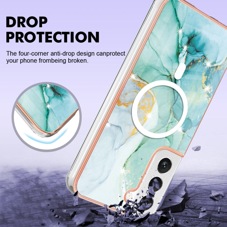 For Samsung Galaxy S23 5G Marble Pattern Dual-side IMD Magsafe TPU Phone Case(Green 003) - Galaxy S23 5G Cases by buy2fix | Online Shopping UK | buy2fix