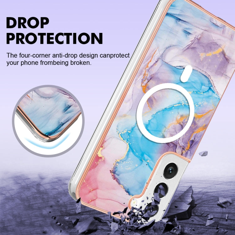 For Samsung Galaxy S23 5G Marble Pattern Dual-side IMD Magsafe TPU Phone Case(Blue Marble) - Galaxy S23 5G Cases by buy2fix | Online Shopping UK | buy2fix