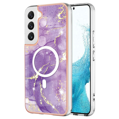 For Samsung Galaxy S23+ 5G Marble Pattern Dual-side IMD Magsafe TPU Phone Case(Purple 002) - Galaxy S23+ 5G Cases by buy2fix | Online Shopping UK | buy2fix