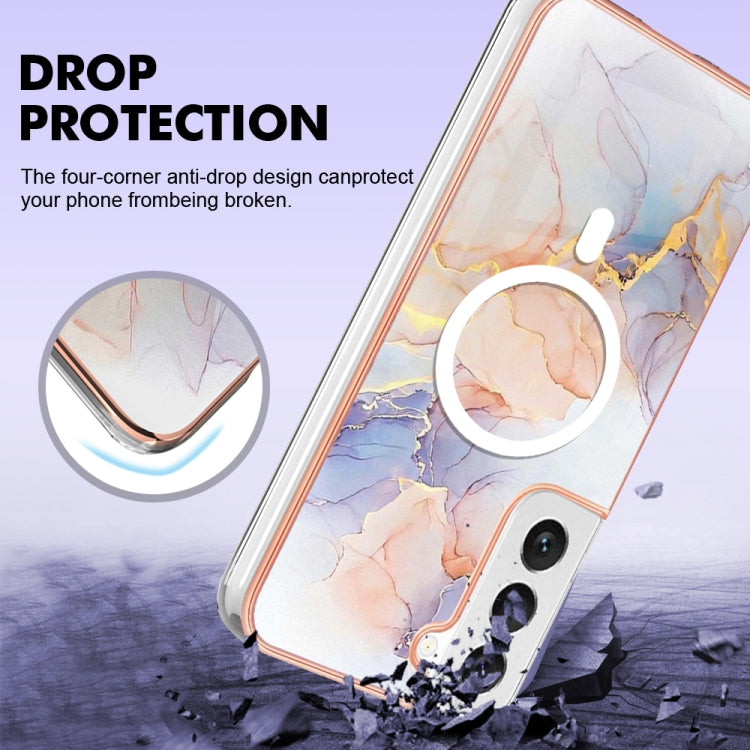 For Samsung Galaxy S23+ 5G Marble Pattern Dual-side IMD Magsafe TPU Phone Case(White Marble) - Galaxy S23+ 5G Cases by buy2fix | Online Shopping UK | buy2fix