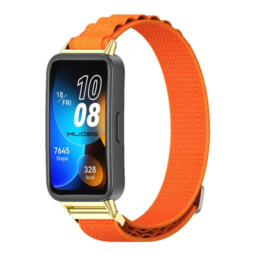 For Huawei Band 8 / 9 Mijobs Nylon Breathable Watch Band(Orange+Gold) - Watch Bands by MIJOBS | Online Shopping UK | buy2fix