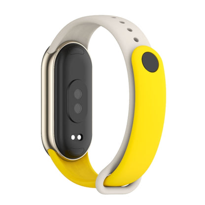 For Xiaomi Mi Band 8 Mijobs Dual Color Silicone Watch Band(Yellow+Grey) - Watch Bands by MIJOBS | Online Shopping UK | buy2fix