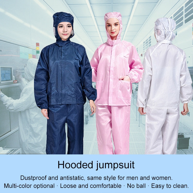 Striped Anti-static Split Hood Dust-proof Work Suit, Size:M(White) - Protective Clothing by buy2fix | Online Shopping UK | buy2fix