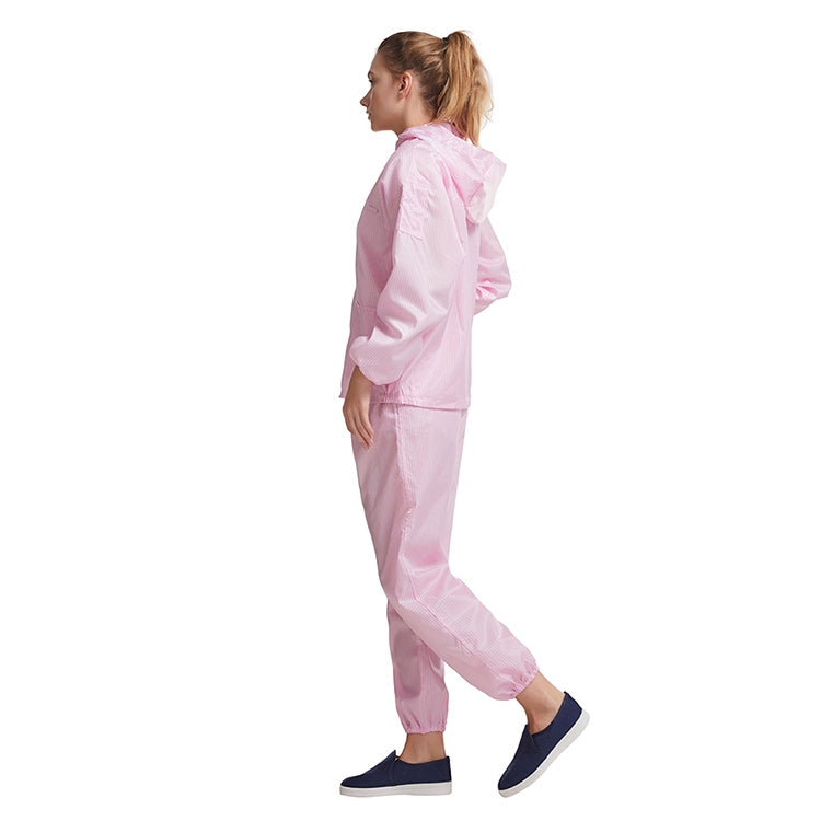 Striped Anti-static Split Hood Dust-proof Work Suit, Size:M(Pink) - Protective Clothing by buy2fix | Online Shopping UK | buy2fix