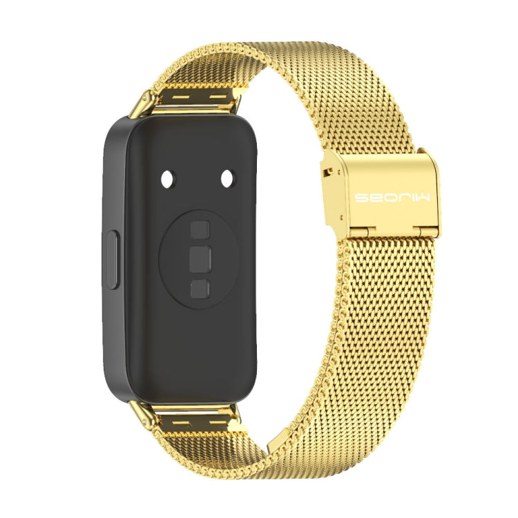 For Huawei Band 8 / 9 Mijobs Milan Buckle Stainless Steel Watch Band(Gold) - Watch Bands by MIJOBS | Online Shopping UK | buy2fix