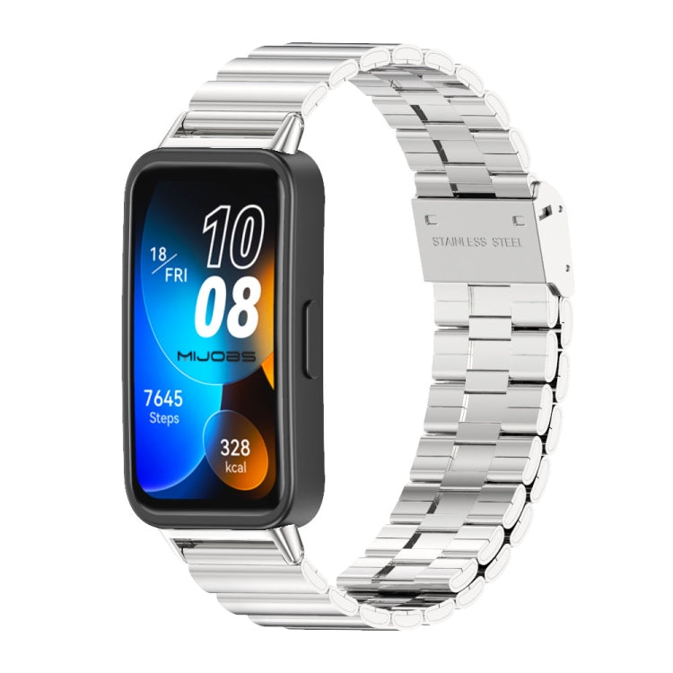 For Huawei Band 8 / 9 Mijobs Bamboo Buckle Stainless Steel Watch Band(Silver) - Watch Bands by MIJOBS | Online Shopping UK | buy2fix