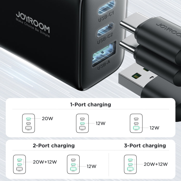 JOYRO0M JR-TCF10 32W Dual USB-C/Type-C+USB Fast Charger, Plug:UK Plug(Black) - USB Charger by JOYROOM | Online Shopping UK | buy2fix