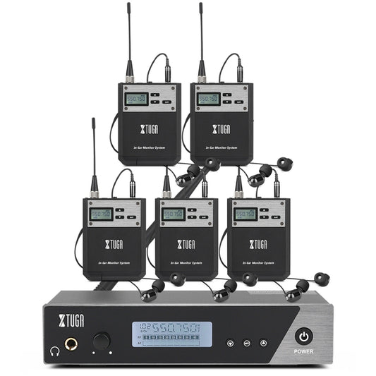 XTUGA  IEM1100 Professional Wireless In Ear Monitor System 5 BodyPacks(UK Plug) - Microphone by XTUGA | Online Shopping UK | buy2fix