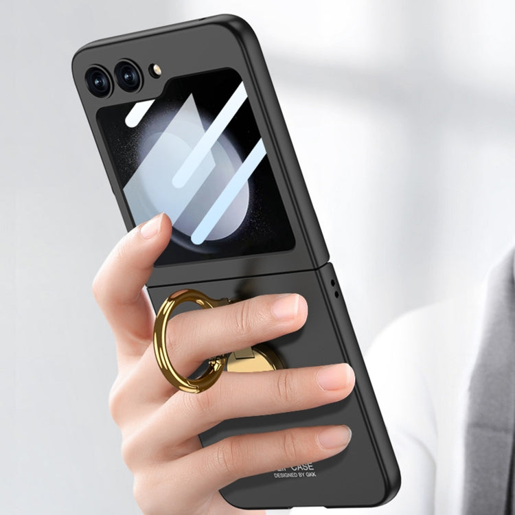 For Samsung Galaxy Z Flip5 GKK Ultra-thin Triaxial Ring Holder PC Phone Case(Grey) - Galaxy Z Flip5 Cases by GKK | Online Shopping UK | buy2fix