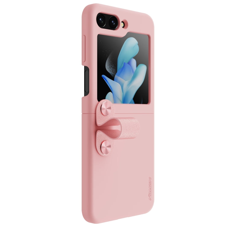 For Samsung Galaxy Z Flip5 NILLKIN Skin Feel Liquid Silicone Phone Case With Finger Strap(Pink) - Galaxy Z Flip5 Cases by NILLKIN | Online Shopping UK | buy2fix