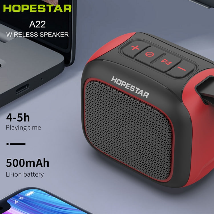 HOPESTAR A22 IPX6 Waterproof Portable Bluetooth Speaker Outdoor Subwoofer(Black Red) - Mini Speaker by HOPESTAR | Online Shopping UK | buy2fix