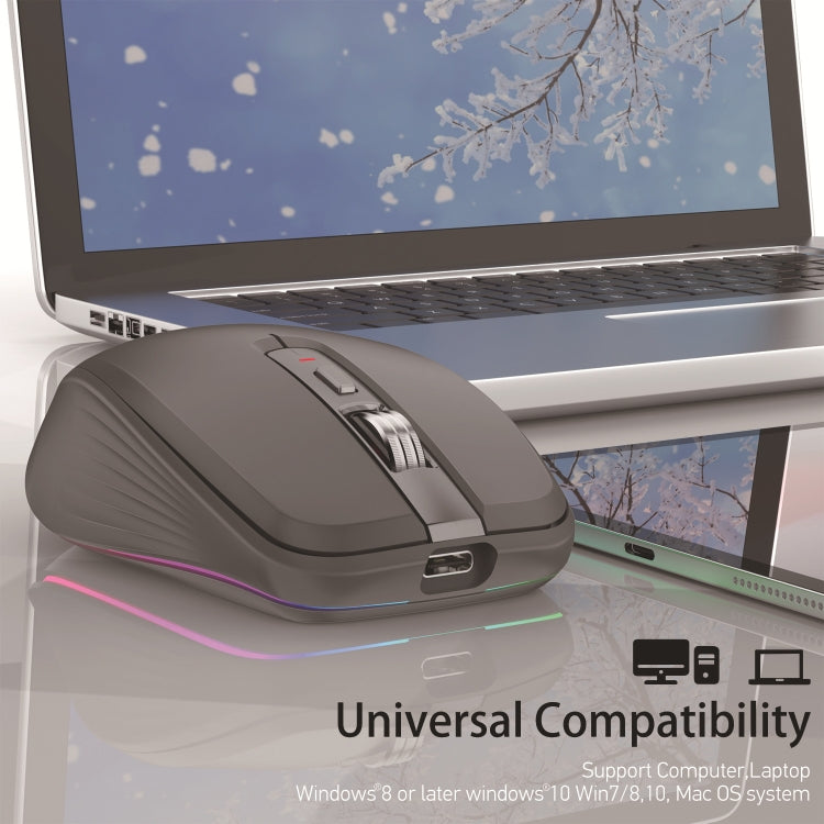 HXSJ M303 2400DPI Dual Mode 2.4GHz + Bluetooth 5.1 Wireless Mouse(Black) - Wireless Mice by HXSJ | Online Shopping UK | buy2fix