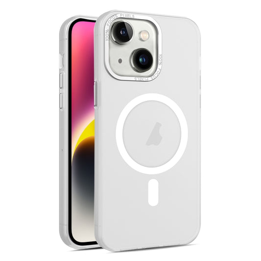 For iPhone 15 Plus MagSafe Frosted Translucent Mist Phone Case(White) - iPhone 15 Plus Cases by buy2fix | Online Shopping UK | buy2fix