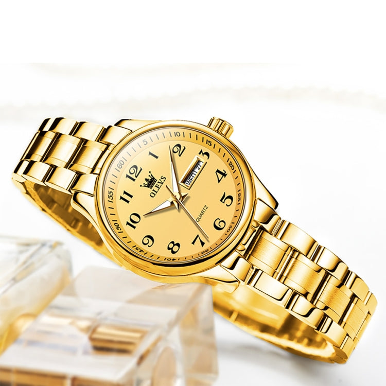 OLEVS 5567 Women Steel Strap Waterproof Quartz Watch(Gold) - Metal Strap Watches by OLEVS | Online Shopping UK | buy2fix