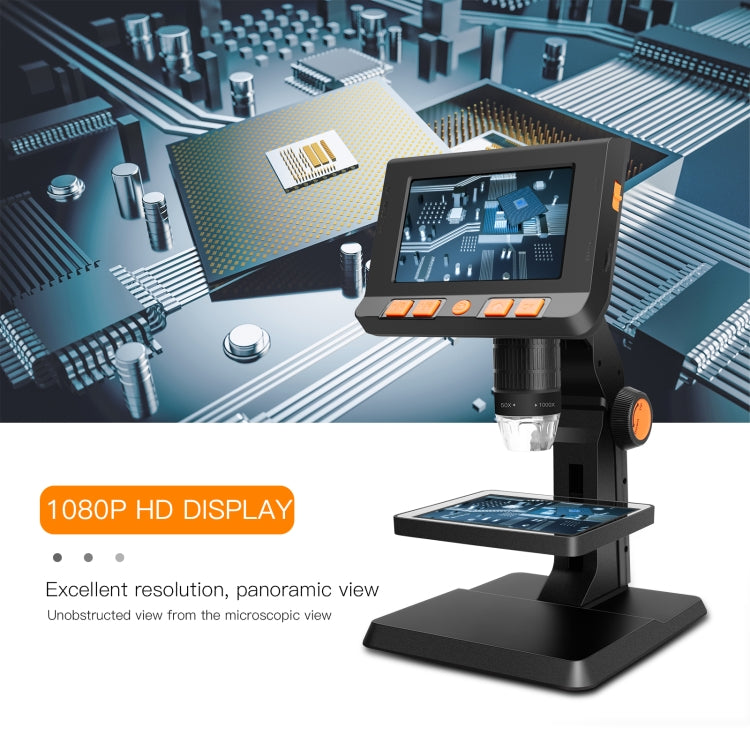P110 50X-1000X Desktop Electronic Digital Microscope with 4.3 inch Screen - Digital Microscope by buy2fix | Online Shopping UK | buy2fix