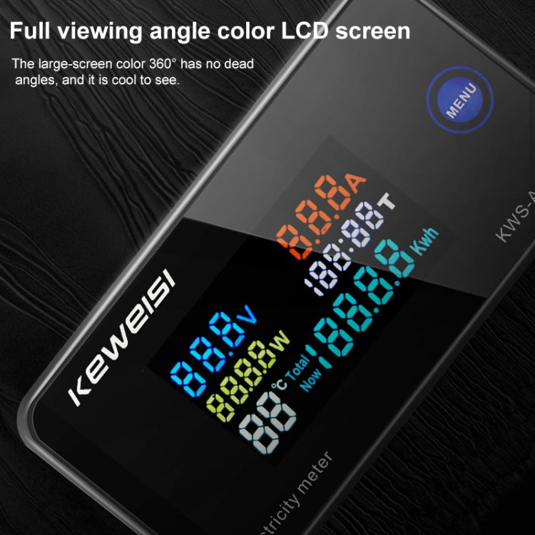 KWS-AC300-20A 50-300V AC Digital Current Voltmeter(Black) - Current & Voltage Tester by buy2fix | Online Shopping UK | buy2fix