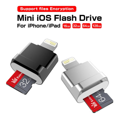 MicroDrive 8pin To TF Card Adapter Mini iPhone & iPad TF Card Reader, Capacity:128GB(Silver) -  by MICRODRIVE | Online Shopping UK | buy2fix