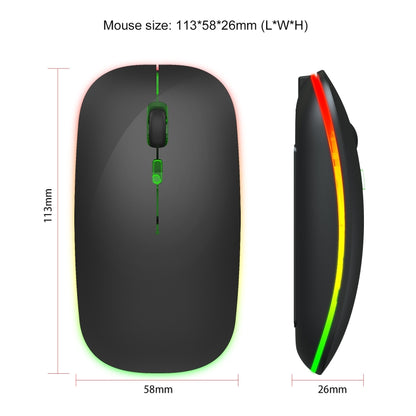 HXSJ M40 2.4GHZ 800,1200,1600dpi Third Gear Adjustment Colorful Wireless Mouse USB Rechargeable(Black) - Wireless Mice by HXSJ | Online Shopping UK | buy2fix