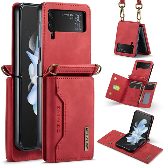 For Samsung Galaxy Z Flip4 5G DG.MING M2 Series Card Bag Magnetic Leather Phone Case(Red) - Galaxy Z Flip4 5G Cases by DG.MING | Online Shopping UK | buy2fix