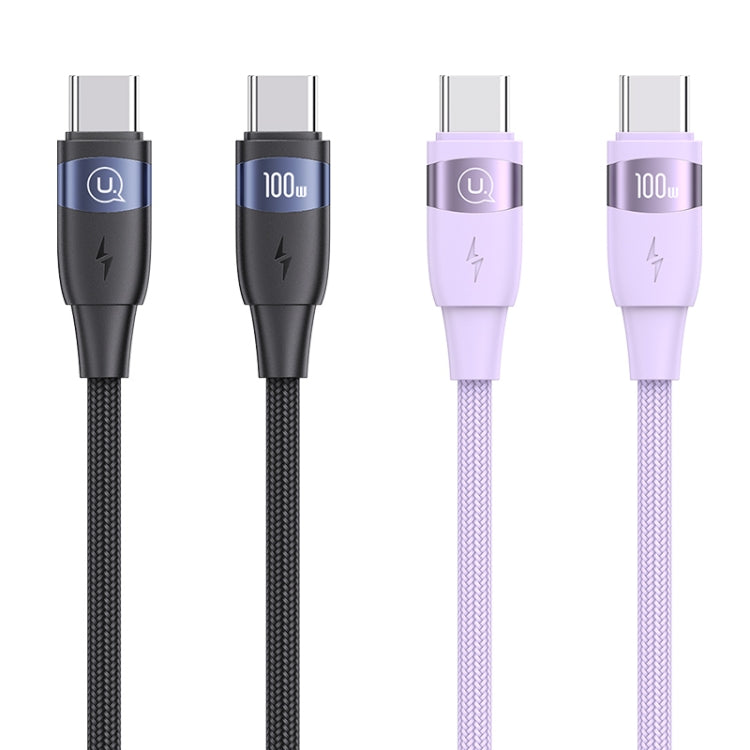 USAMS US-SJ633 U85 2m Type-C to Type-C PD100W Aluminum Alloy Fast Charging & Data Cable(Purple) - USB-C & Type-C Cable by USAMS | Online Shopping UK | buy2fix