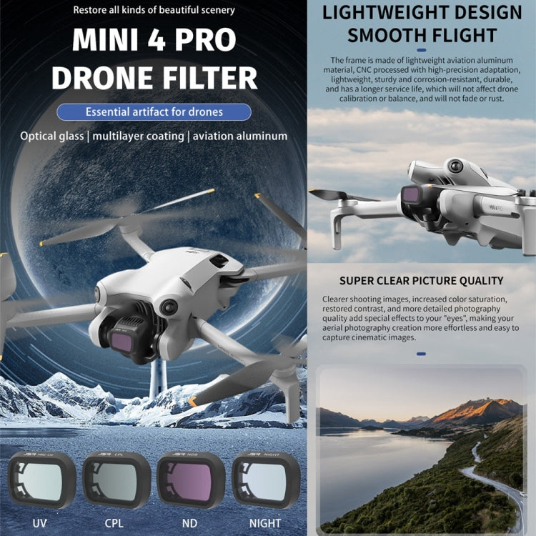 For DJI Mini 4 Pro JSR KB Series Drone Camera Lens Filter, Filter:ND16PL - Mavic Lens Filter by JSR | Online Shopping UK | buy2fix