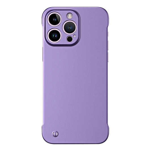 For iPhone 15 Pro Max Frameless Metallic Paint Hybrid PC Phone Case(Deep Purple) - iPhone 15 Pro Max Cases by buy2fix | Online Shopping UK | buy2fix